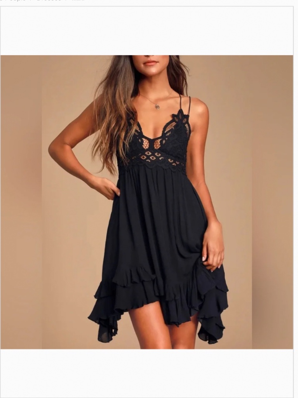 Free People Adella Mini Slip  Dress (NWT)
